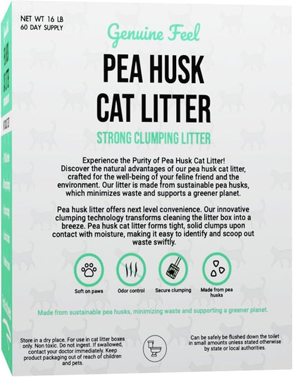 Premium Pea Husk Scented Cat Litter for Happy and Healthy Cats. (Mint Chocolate Chip)(15 lbs)