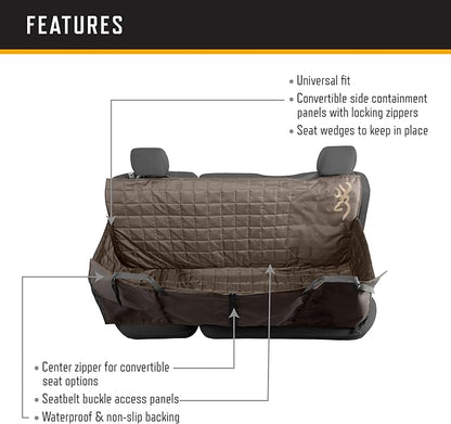 Browning Pet Hammock Backseat Cover, Durable Backseat Protection, Elk/Field Khaki