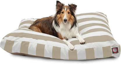 Majestic Pet Rectangle Large Dog Bed Washable – Non Slip Comfy Pet Bed – Dog Crate Bed with Removable Washable Cover – Dog Kennel Bed for Sleeping - Dog Bed Large Breed 44x36x5 Inch – Sand Beige