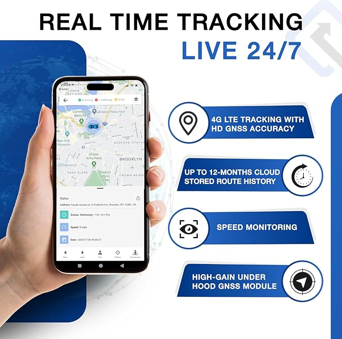REWIRE SECURITY DB2-4G GPS Tracker for Vehicles – Real-Time Vehicle Tracking Device for Car, Van, Motorhome | Easy Battery Install | Live App Tracking | 4G Fleet Tracking | Low Cost Subscription Plan