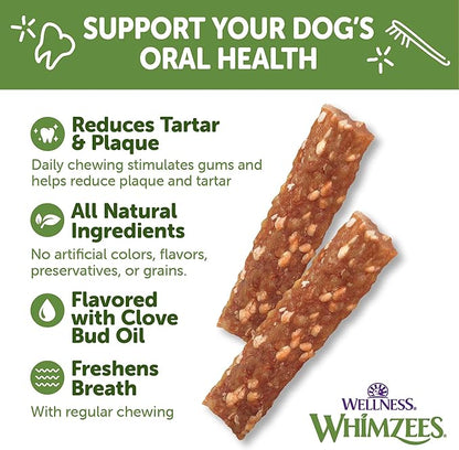 Whimzees Wellness Veggie Sausage Dog Dental Treats,Medium Size Stick,14 Count (Pack of 2)