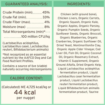 Primal Freeze Dried Dog Food Nuggets, Chicken, Complete & Balanced Meal, Also Use as Topper or Treat, Premium, Healthy, Grain Free, High Protein Raw Dog Food, 14 oz (Pack of 4)