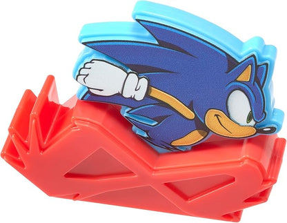 DecoSet Sonic The Hedgehog Cake Topper, 3-Piece Decoration Set With Tails & Knuckles Cake Pic, Rings Cake Pic And Rolling Sonic Action Figurine, For Birthday And Celebrations