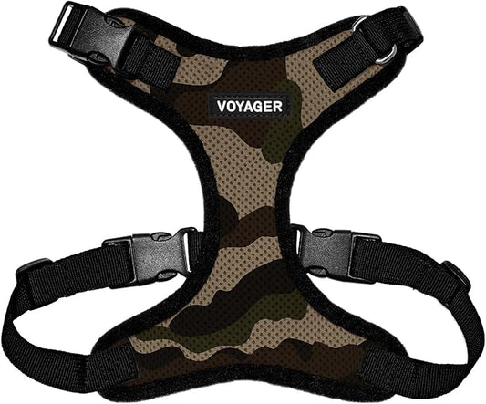 Voyager Step-in Pet Harness - All Weather Mesh, Adjustable Step in Harness for Cats and Dogs by Best Pet Supplies - Army/Black Trim, S