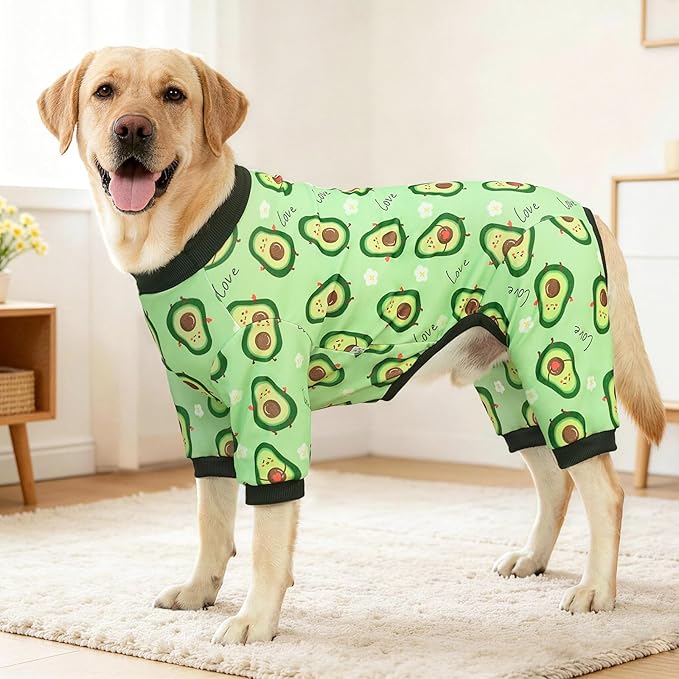 XPUDAC 4 Pack Dog Pajamas Soft Strechy Summer Doggie Clothes for Medium Large Dogs Boy Girl Dog Onesie Pjs Cat Apparel, 5XL