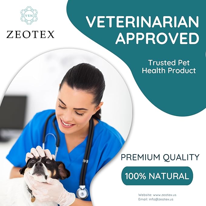 Zeolite Powder 100% Natural Food Supplement for Immunity & Detox, Digestive Health, Joint Health Supplement Powder, Liver Detox, Enhance Pet Health w/Easy-to-Use Pet Supplements, 120g/4.23 oz.