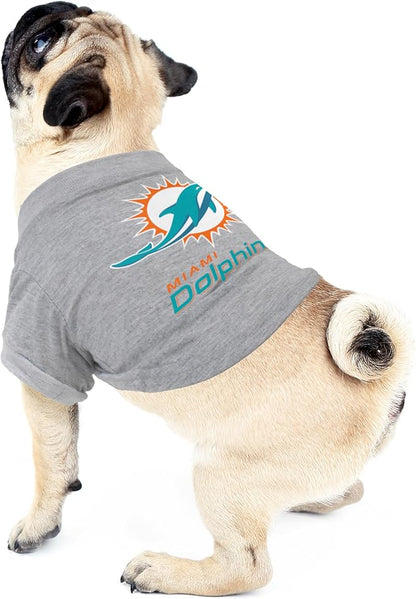 Littlearth NFL Miami Dolphins Pet T-Shirt, Team Color, X-Small