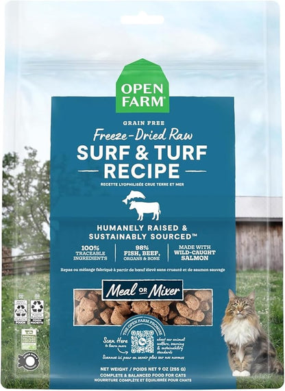 Open Farm Surf & Turf Recipe Freeze Dried Raw Morsels for Cats, 3.5oz
