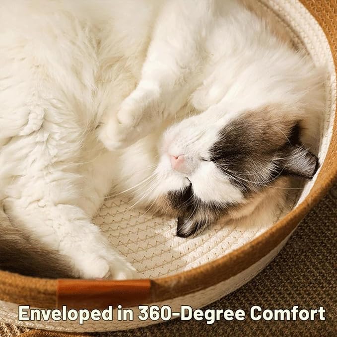 Pet Bed for Cats and Dogs Pet Nest Beds for Indoor Cat Puppies Small Pets Wicker Pet Litter with Handle Cozy Cat Litter Pet Accessories