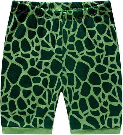 Popshion Boys Pajamas 100% Cotton Toddler Clothes Summer Pjs for Boy Planet Dinosaur Sleepwear Kids Short Sets 2-10 Years