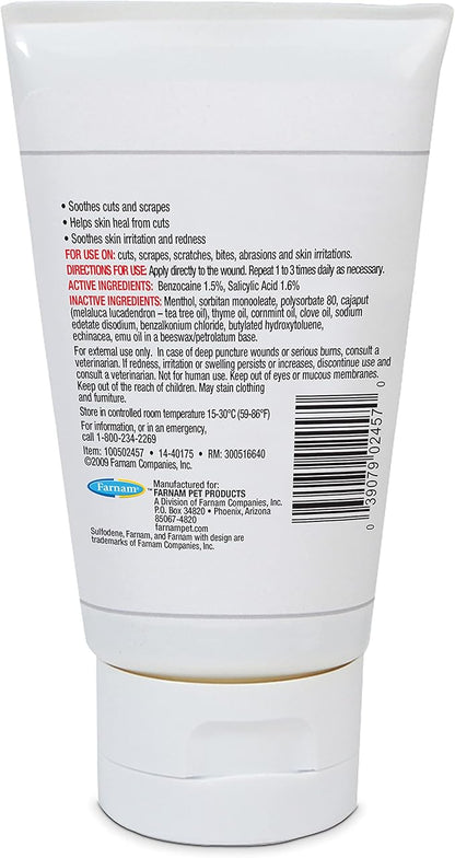 Sulfodene Dog Wound Care 3-Way Ointment, Relieves Pain & Prevents Infection For Dog Cuts, Scrapes, Bites and Injuries, 2 Ounce