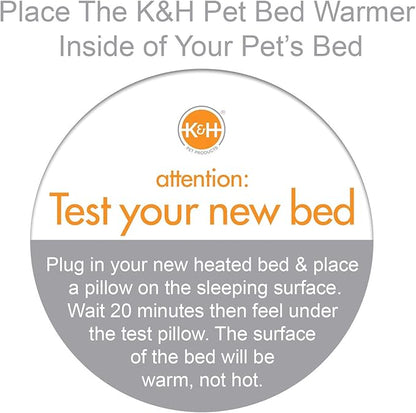 K&H Pet Products Pet Bed Warmer, Turn Any Pet Bed Into a Heated Cat or Dog Bed, Waterproof Indoor Heated Warming Pad Insert, Automatic Temperature, Safety Listed - Medium 20 X 5.5in Tan