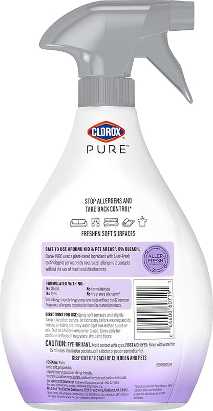 Clorox PURE Allergen Neutralizer Fabric and Carpet Spray, Nighttime Calm, 26 Fluid Ounces