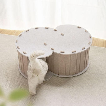 Large Cat Tunnel Bed, Felt Cat Litter, Removable Cat Hideout, Cat Snooze Rest Bed, Cat Burrow House, Pet Play Tunnel Camel
