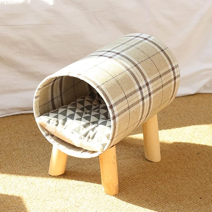 Pet Beds，Cylindrical cat Bed, Tunnel cat Bed, Removable and Washable Cotton pad, Summer cat Litter, Summer cat Supplies, pet Bed, cat Hammock on high Stand, All Seasons