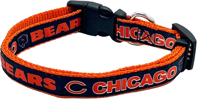 Pets First NFL Chicago Cubs Licensed PET COLLAR, Small - Heavy-Duty, Strong, and Durable Dog Collar. Available in 31 Football Teams and 4 Sizes