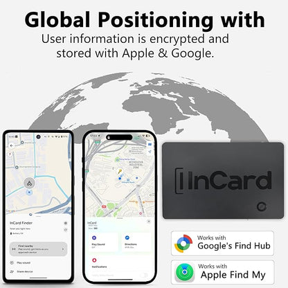 Ultra-Thin Air Tag 0.07in Wallet Tracker (Both iOS and Android) IP68 Bluetooth GPS Tracker for Bags Passport Works with Find My (Apple MFi Certified) & Google Find My Device - 5 Year Battery Life