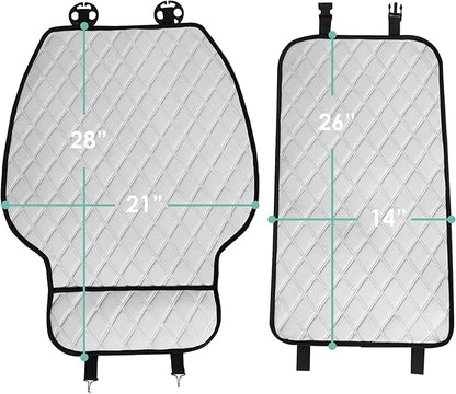 FH Group Car Seat Cushion – Neosupreme Single Front Seat Cover with Front Pockets, Airbag Compatible, Universal Fit Car Seat Cushion for Driver or Passenger Seat, SUV, Truck, Sedan & Van – White