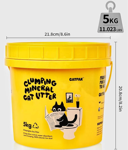 Clumping Cat Litter - 100% Natural Attapulgite Clay, Ultra-Low Dust (0.35%), Lock & Dry Technology for a Fresh Home, Fast Clumping & High Absorbency, Eco-Friendly, 11 LB (5, Kilograms)