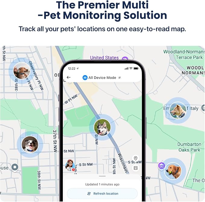AI GPS Dog Tracker, Virtual Fence & AI Health Monitor, Waterproof