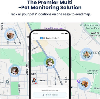 AI GPS Dog Tracker, Virtual Fence & AI Health Monitor, Waterproof
