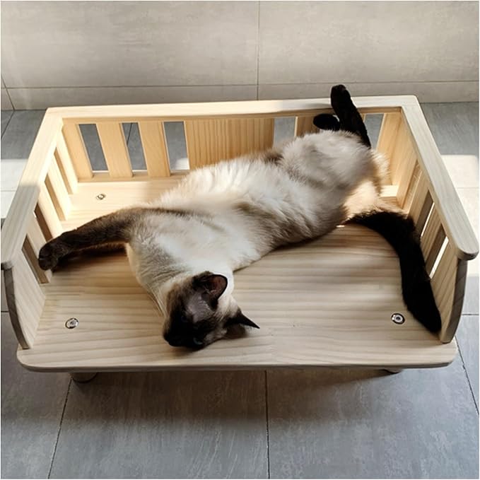 Cat Litter Box Pet Bed Four Seasons Universal Off the Ground cat Bedside Table pet Indoor Dog(Small)