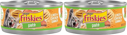 Friskies Purina Wet Cat Food Pate, Liver and Chicken Dinner - (Pack of 48) 5.5 oz. Cans