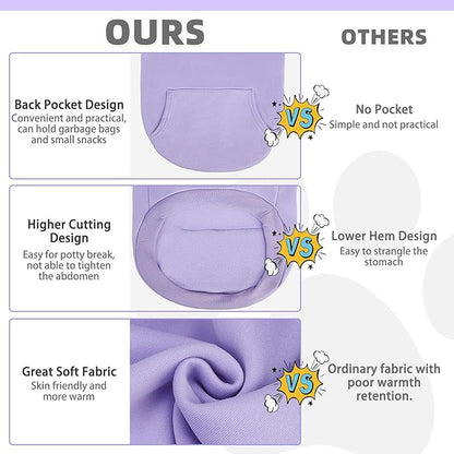 KOOLTAIL Dog Hoodie for Small Medium Dogs Cats, Soft&Warm Pet Sweater with Leash Hole and Pocket Boy Girl, Puppy Fall Winter Jacket Clothes, French Pitbull Cold Weather Coat Sweatshirt, Lavender XS