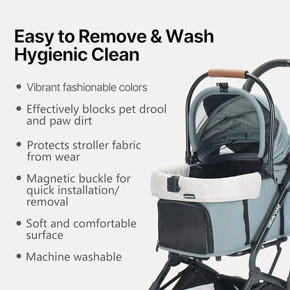Anti-Dirt Sheet, Edge Cover for Pet Stroller, Double-Sided use, Clip Hole Design, Washable (Black, for T3/T4/X2/X3)