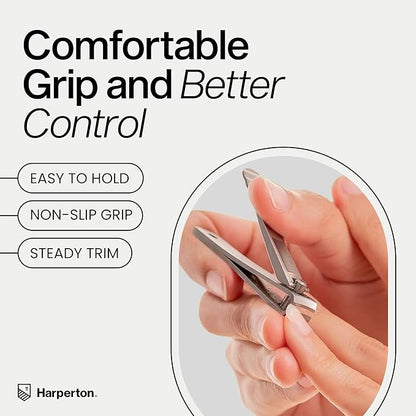 Ultra Sharp Nail Clippers Set for Men & Women - 2 Pack Professional Stainless Steel Toe Nail Clippers with Built-in File & Travel Case - Heavy Duty Fingernail Clippers Kit for Thick Nails for Seniors