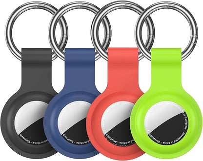 Compatible with AirTag Holder Case Keychain 4 Pack,for AirTag 2nd & 1st Generation Key Chain Ring Case Cover for Air Tag Holder GPS Tracker Air Tag 2nd gen Finders Air Tagholder for Kids,Bags,Luggages