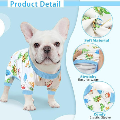 XPUDAC 4 Pack Dog Pajamas for Small Dogs, Puppy Clothes for Boy Girl Strechy Soft Pet Jumpsuit, Cat Onesie-XS