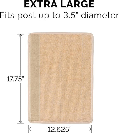 Furhaven Wrap Around Scratching Post Cover for Indoor Cats, Fits Posts Up to 3.5" Diameter, Durable & Less Mess - Tiger Tough Carpet Scratch Mat - Cream, Extra Large/XL