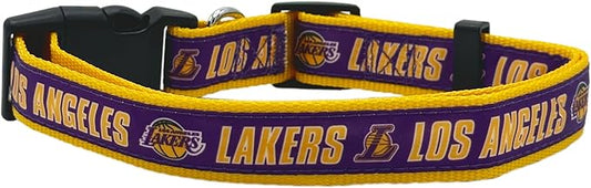 New & Improved Pets First NBA PET Collar Los Angeles Lakers Dog Collar, Size Large Basketball Team Collar for Dogs & Cats. A Shiny & Colorful Dog & Cat Collar Licensed by The NBA