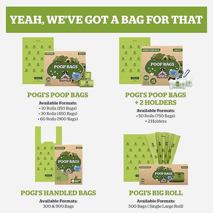 Pogi’s Dog Poop Bags – Leak-Proof & Extra Thick Pet Waste Bags (Fresh Scent, 10 Rolls, 150-Count)