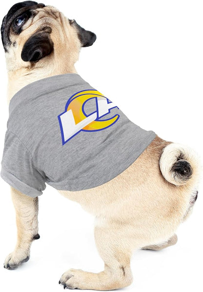 Littlearth NFL Los Angeles Rams Pet T-Shirt, Team Color, Small