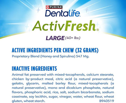 DentaLife ActivFresh Dog Chews for Large Dogs 40 lbs. and up, Dental Chews to Freshen Breath, Chicken Flavor, 24.1 oz., 21 Chews - 21 ct. Pouch