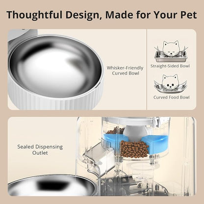 Automatic Cat Feeder with Camera, 2K WiFi Pet Feeder, 4L | 5G & 2.4G Dual-Band WiFi, Night Vision, Two-Way Talk, Call Pet Sound, Custom Portion Control, Low Food Alerts, Easy to Clean