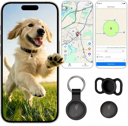GPS Pet Tracker for Dogs & Cats | Apple Find My Compatible | No Monthly Fee | IP68 Waterproof | Real-Time Location Tracking