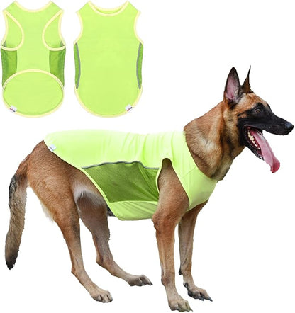 UPF 50+ Sun Protection Shirt, Quick-Dry Soft Clothes for Small Medium Dogs, Breathable Lightweight T-Shirts with Reflective Strips, Sleeveless Dog Vest, Cat Outfit P23ST00502XL