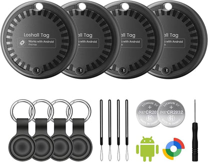 Air Tags for Android,Air Tags-4 Pack Android,2 Year Battery Life,Air Tracker Tags with 4 Case,Google Find Trackers for Google'S Find Hub App,IP65 Waterproof Luggage Tracker for Keys