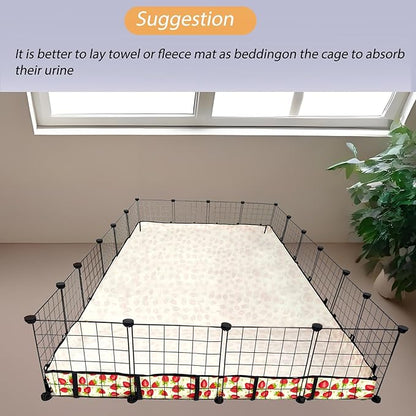 Guinea Pig Cage Liner，Washable Waterproof Oxford Cloth Cage Liners for Small Animals,Hamster Chinchilla Hedgehog Rabbit and Other Small Animals Not Include Cage(48x72 inches)
