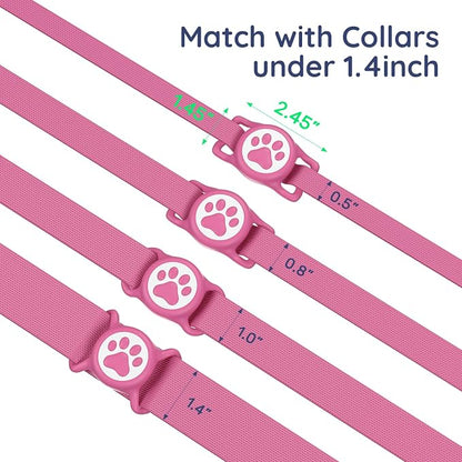 IP68 Waterproof Dog AirTag Holder for Dog Collar, Soft, Stretchy Silicone | Full-Body Protection, Easy Tool-Free Installation, Quiet, No-Dangle Fit, Lightweight, Fits Dog & Cat Collars of All Widths