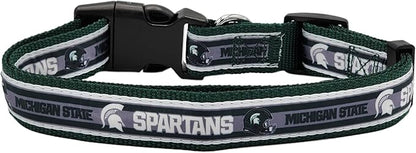 Pets First Collegiate PET Collar NEW Version Michigan State Spartans Dog Collar, Size Large. Best Sports Team Color for Dogs & Cats. A Shiny & Colorful Dog & Cat Collar Licensed by The NCAA