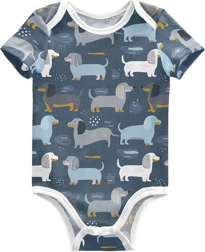 Bright Emotions Raccoons Baby Short Sleeve Bodysuits Romper Unisex Infant Outfit Wrapping Clothes for Boy Girl kids 3M