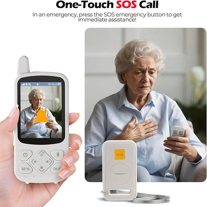 Elderly Monitor with Camera and Audio, Two-Way Talk Baby Monitors for Elderly Care, Call Button, Med Reminder Camera for Elderly Monitoring, for Seniors, Dementia Patients (No WiFi)