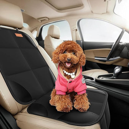 SMART ELF Car Seat Protector, 2Pack Seat Protector Protect Child Seats with Thickest Padding and Non-Slip Backing Mesh Pockets for Baby and Pet,Sedan SUV Truck (Black)