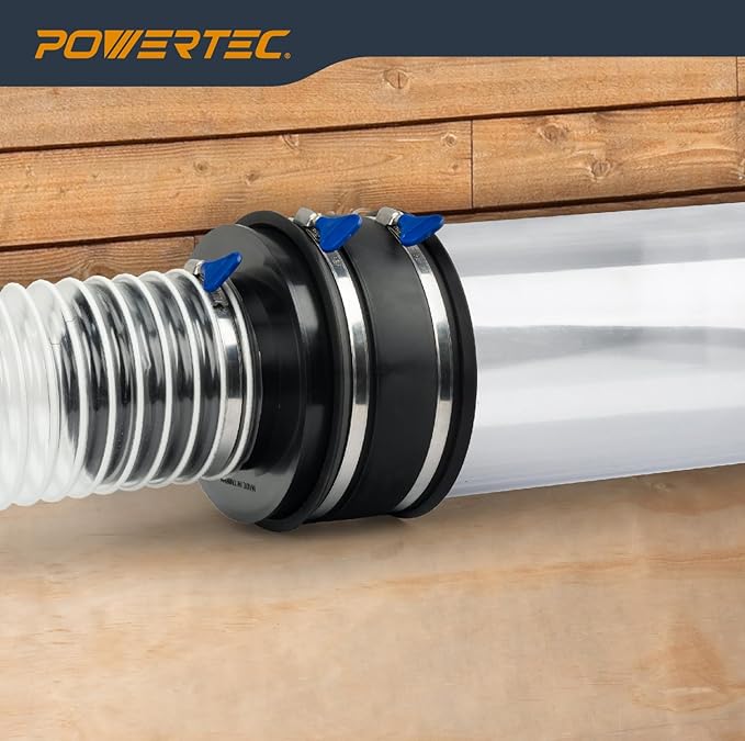 POWERTEC Clear PVC Pipe 6" x 36" Long, 1PK Rigid Plastic Tubing, Round Tube Compatible w/Dust Collection Fittings - Hose for Woodworking Tool, Dust Collection System or Cat Tree (70274V)