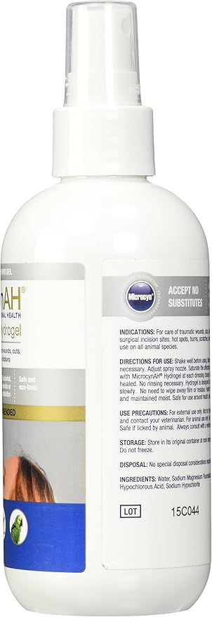 MicrocynAH Wound and Skin Care Sprayable Hydrogel, 8-Ounce