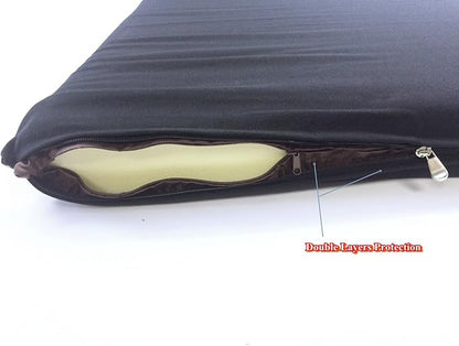 Luxurious Comfort Solid Pad Memory Foam Pet Dog Bed with Inner Waterproof Case and External Cover for Small and Large Dogs + Free 2nd Cover - Complete Bed (34"x27"x3", Canvas - Black)